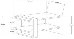 Dizajnový konferenčný stolík Rajesh 80 cm biely / antracitový