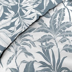 Biele/modré bavlnené obliečky na dvojlôžko/predĺžené 240x220 cm Hera – douceur d'intérieur