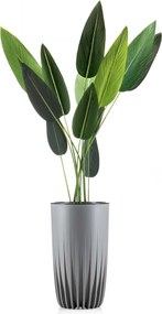 Sada 2 ks květináčů Stripped Eco šedá