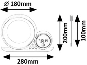 Rabalux 76109 - LED RGB Stolná lampa s reproduktorom WAKEWAY LED/5W/230V
