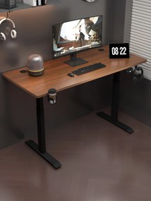 Herný stôl BR01 tmavohnedý s čiernym rámom 140 cm