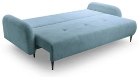 Rozkladacia čalúnená trojmiestna pohovka CLOUDY tyrkysová