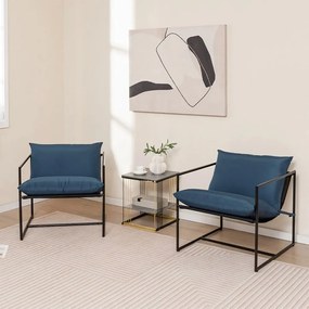 Kovová stolička s vankúšom, sada 2 kusy