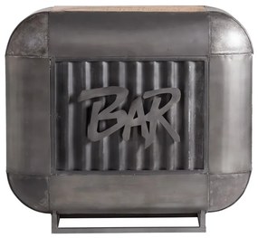 furniture-nabytek.cz - Barový jedálenský stôl Bolton z kovu a manga, lakovaný, strieborný – 112×50×105 cm