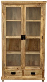 furniture-nabytek.cz - Rustikálna vitrina z masívneho dreva manga 100x180x45