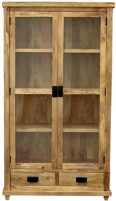 furniture-nabytek.cz - Rustikálna vitrina z masívneho dreva manga 100x180x45