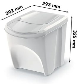 Odpadkové koše na triedenie odpadu, 3x25l SORTIBOX XL, popolavo sivá