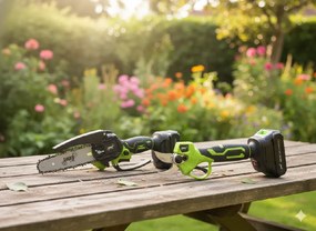 KPL. 15 CM 600 W 21 V BEZDRÔTOVÁ PÍLA NA VETVY + 25 MM 600 W 21 V BEZDRÔTOVÉ NOŽNICE NA STRIEHANIE