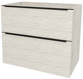 Mereo, Mereo Mailo, kúpeľňová skrinka 61 cm, čierne madlo, Multidecor, White Loft Pine, MER-CN590SBWLP1