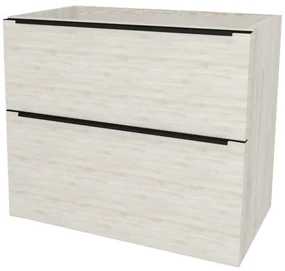 Mereo, Mereo Mailo, kúpeľňová skrinka 61 cm, čierne madlo, Multidecor, White Loft Pine, MER-CN590SBWLP1