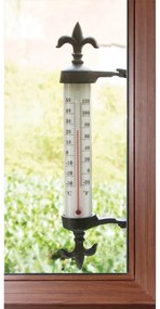 Liatinový vonkajší teplomer na okno Esschert Design Antique