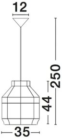 Rustikálny luster Mia 35 biele