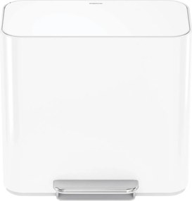 Simplehuman Mini pedálový odpadkový kôš na triedený odpad 15 l, biela