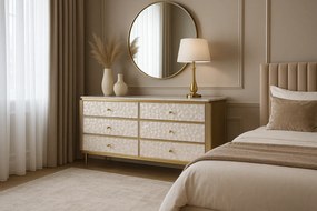 Komoda Stilig 160 cm slonovinová/zlatá