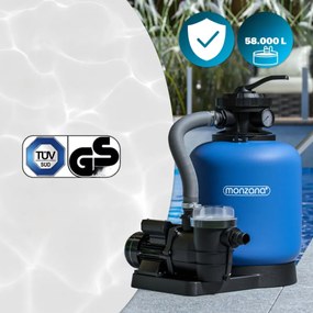 Monzana Piesková filtrácia k bazénu AQUA s predfiltrom, 13 200 l/h, modrá