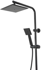 Sprchová súprava MAXMAX Rea BRAVO čierna s policou a výtokom do vane