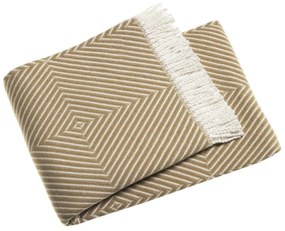 Hnedý pléd s podielom bavlny Euromant Tebas, 140 x 180 cm
