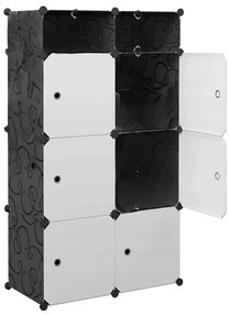 Hogler 3415 Variabilný policový systém 8 políc, 140 x 74 x 47 cm, čierna