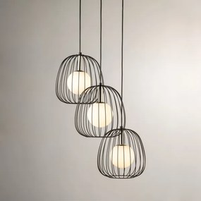 Luster na lanku BELL 3xG9/12W/230V čierna/lesklý chróm