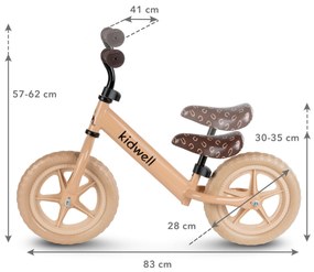 Detský balančný bicykel Kidwell REBEL, 12" EVA kolesá, ľahký 2,64 kg