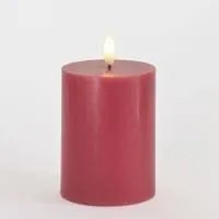 SIRIUS Vosková LED svíčka Sille, růžová švestka, 7,5 x 10 cm