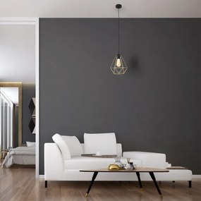 Luster na lanku KARO 1xE27/15W/230V zlatá/čierna