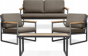 Sada záhradného nábytku stôl pohovka stoličky antracitová/béžová Konsimo Tribo