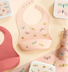 Sada 2 silikónových podbradníkov motýľ