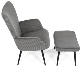 Relaxačné kreslo s podnožkou L7285 GREY6, sivé