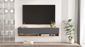 Závesný TV stolík Houseland Felicia Atlantic pine/anthracite grey