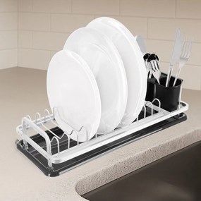 Čierno-biely kovový odkvapkávač 41,5x17 cm Deluxe – Orion