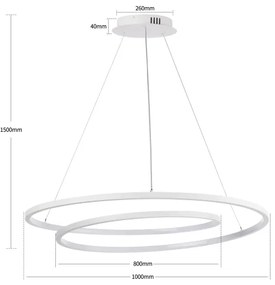 Brilagi-LED Stmievateľný luster na lanku TWISTER LED/105W/230V pr. 100 cm biela+DO