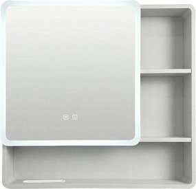 Rea Rea, LED zrkadlová skrinka s osvetlením 70x65 cm, plast, M1016-70, biela-šedá, REA-M0101