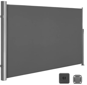 Bočná markíza na balkón, terasu, 400 x 160 cm, šedá
