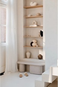 Béžová vlnená polstrovaná lavica Rull – noo.ma