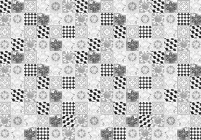 Fototapeta - Čierne a biele dlaždice (152,5x104 cm)