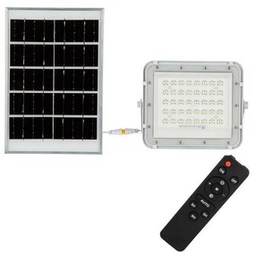 V-Tac LED Vonkajší solárny reflektor LED/10W/3,2V IP65 4000K biela + DO VT1364