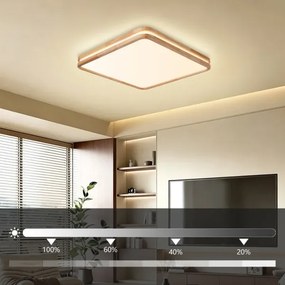 Brilagi - stmievateľné LED svietidlo MOLINA SQUARE LED/80W/230V, dub, 60x60 cm + diaľkový ovládač