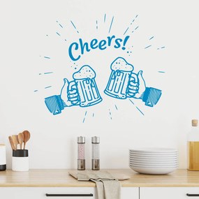Veselá Stena Samolepka Cheers Farba: modrá, Veľkosť: 40 x 34 cm