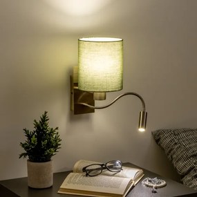 Brilagi - LED Nástenná lampa NUBILA 1xE27/25W/230V + LED/3W mosadz/zelená
