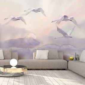 Fototapeta - Flying Swans Veľkosť: 100x70, Verzia: Standard