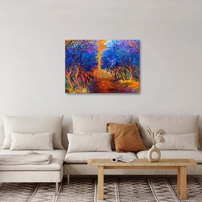 Obraz - jesenné koruny stromov, moderný impresionizmus (70x50 cm)