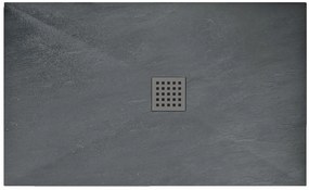 Rea GREY ROCK- Akrylátová sprchová vanička 90 x 120 x 3,5 cm + sifón, šedá, REA-K4584