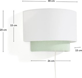 Biele/tyrkysovomodré detské svietidlo s textilným tienidlom Bianella – Kave Home