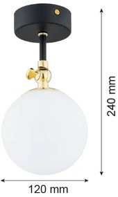 Argon 4003 - Kúpeľňový prisadený luster LATINA 1xE14/7W/230V IP44 čierna/mosadz