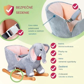 InternetovaZahrada Detský hojdací sloník s funkciou zvuku
