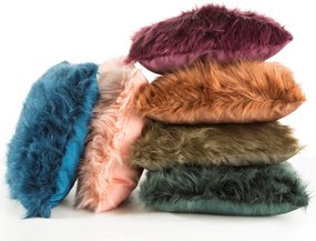 CHLPATÁ DEKORAČNÁ OBLIEČKA NA VANKÚŠ 81945X45 CM HNEDÁ