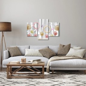 Abstraktný obraz s púpavami (90x60 cm)
