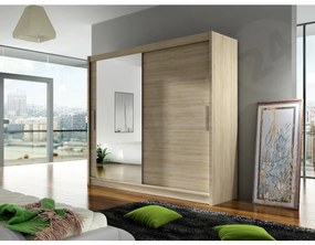 Šatníková skriňa London VI, Farby: sonoma, Osvetlenie: osvetlenie LED RGB - farebné