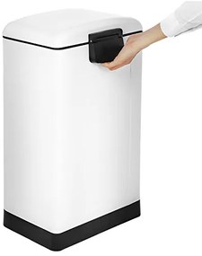 SongmicsHome Odpadkový kôš s pomalým zatváraním SLOW, 30l, biela